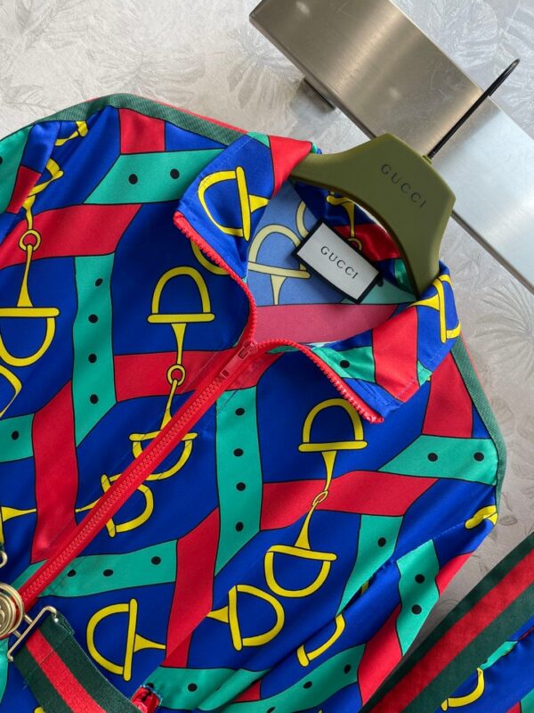 Horsebit Strap Print Jacket And Pants Multicolor For Women