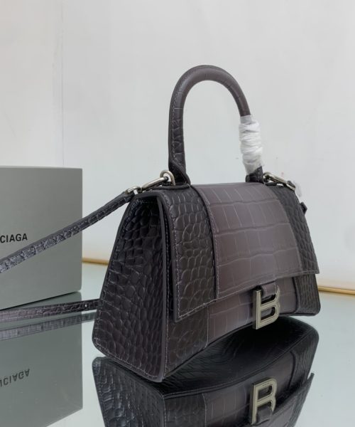 Hourglass Small Handbag Embossed In Pink/Brown For Women 9in/23cm