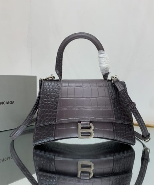 Hourglass Small Handbag Embossed In Pink/Brown For Women 9in/23cm