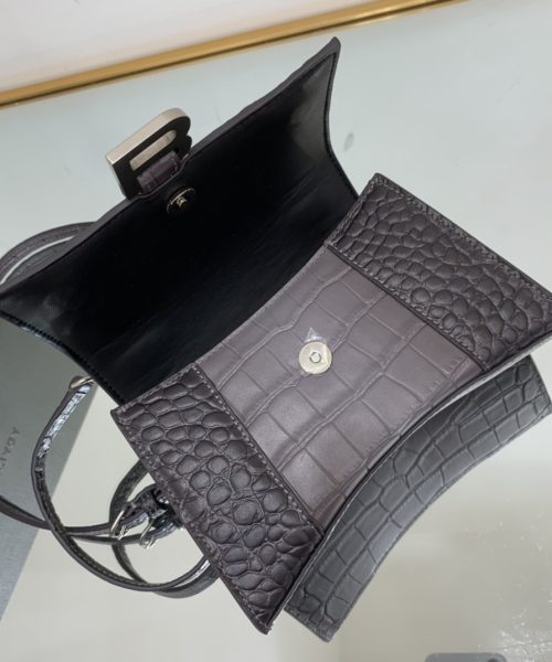 Hourglass XS Handbag Embossed In Pink/Brown For Women 7in/19cm