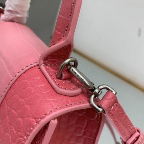 Hourglass XS Handbag Embossed In Pink/Brown For Women 7in/19cm