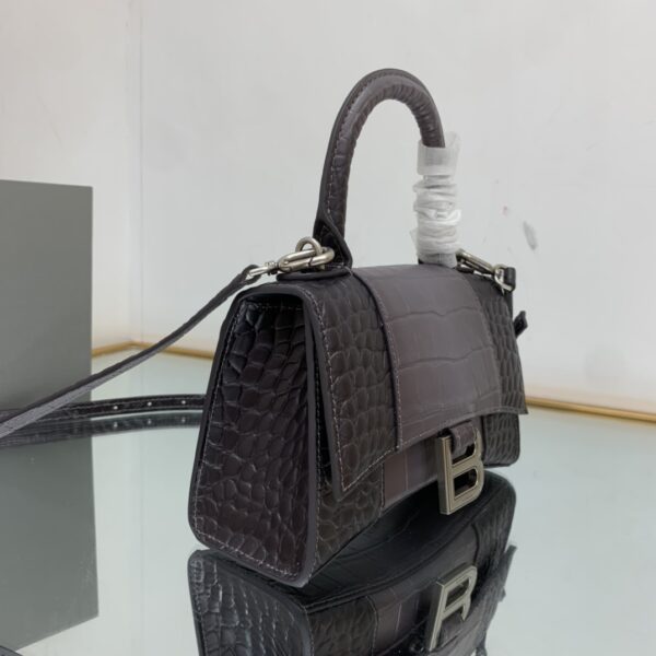 Hourglass XS Handbag Embossed In Pink/Brown For Women 7in/19cm