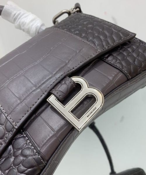 Hourglass XS Handbag Embossed In Pink/Brown For Women 7in/19cm