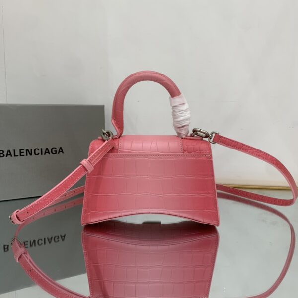Hourglass XS Handbag Embossed In Pink/Brown For Women 7in/19cm