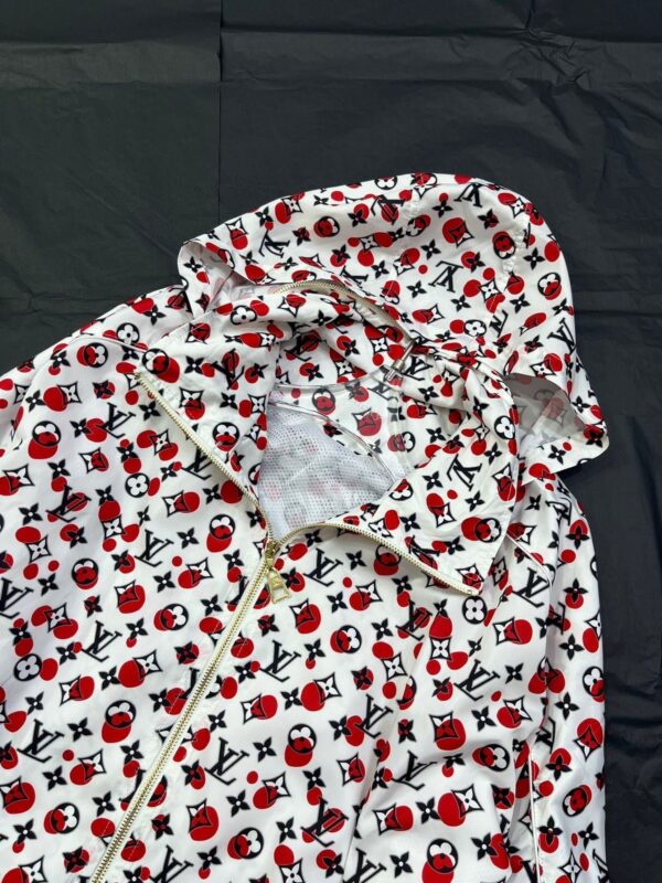 Infinity Dots Jacket And Shorts White And Red For Women