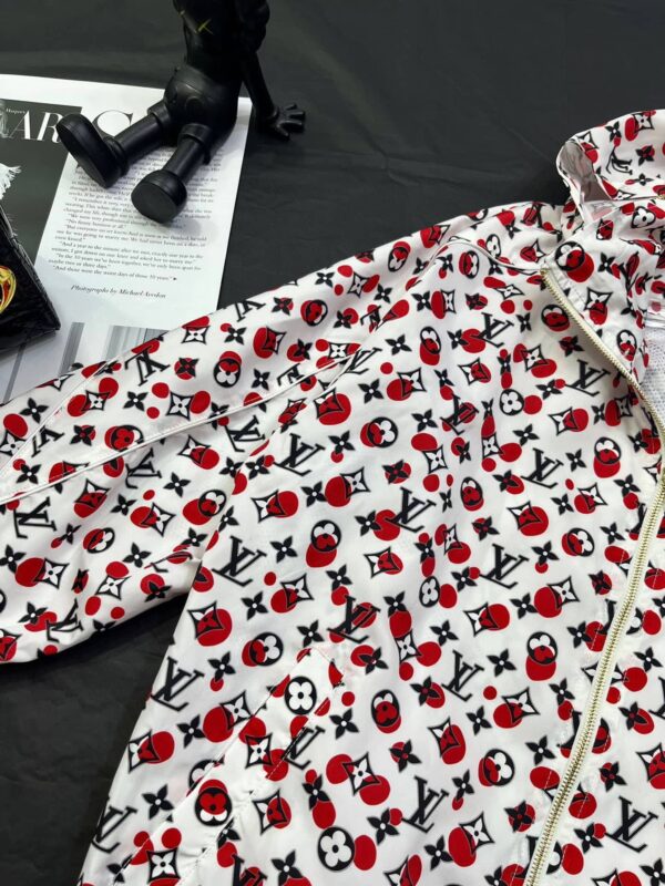 Infinity Dots Jacket And Shorts White And Red For Women