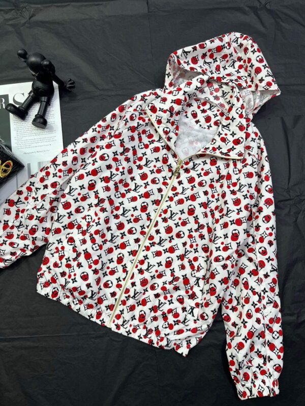 Infinity Dots Jacket And Shorts White And Red For Women