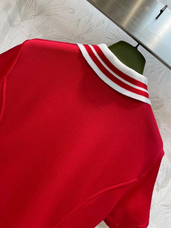 Interlocking G Tag Polo Dress Red For Women