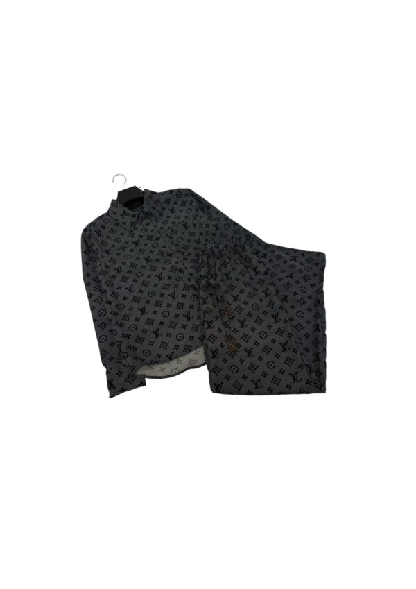Inverted Mahina Monogram Pajama Pants And Shirt Grey For Women