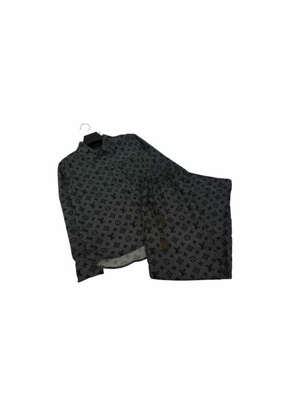 Inverted Mahina Monogram Pajama Pants And Shirt Grey For Women