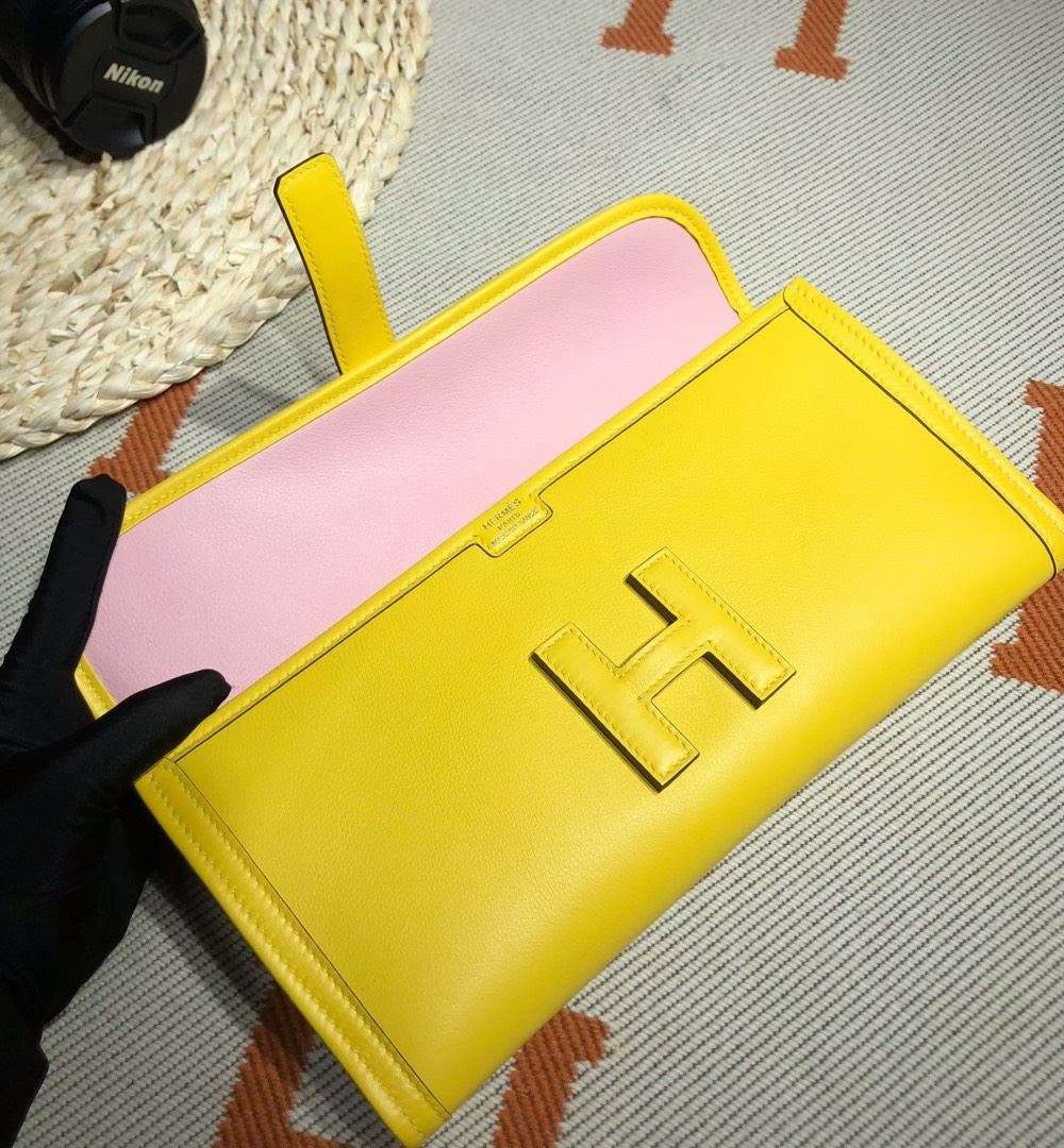 1:1 Replica Jige Elan 29 Clutch Wallet Yellow/Black/White/Green Khaki/Pink 29cm/11.4in