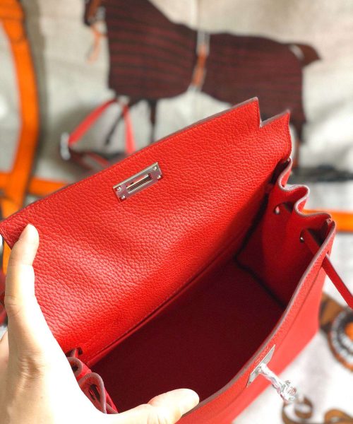 1:1 Replica Kelly Danse II Bag Swift Yellow/Black/Brown/Pink/Red For Women 22cm / 8.7in