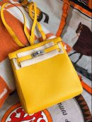 1:1 Replica Kelly Danse II Bag Swift Yellow/Black/Brown/Pink/Red For Women 22cm / 8.7in