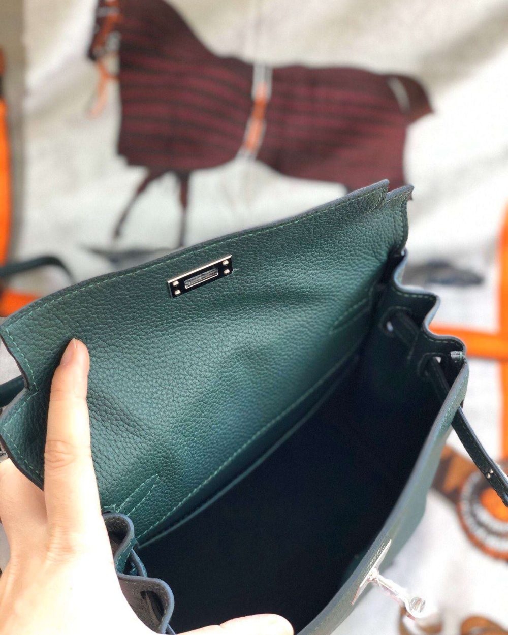 1:1 Replica Kelly Danse II Bag Swift Yellow/Black/Brown/Pink/Red For Women 22cm / 8.7in