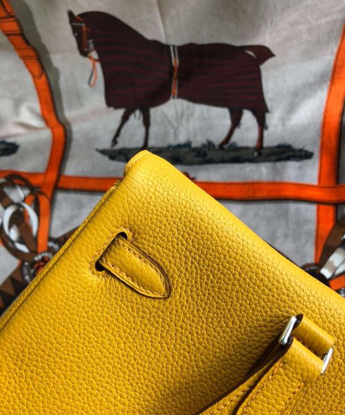 1:1 Replica Kelly Danse II Bag Swift Yellow/Black/Brown/Pink/Red For Women 22cm / 8.7in