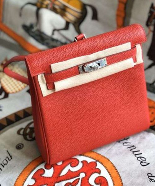 1:1 Replica Kelly Danse II Bag Swift Yellow/Black/Brown/Pink/Red For Women 22cm / 8.7in