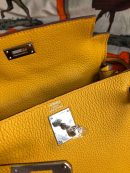 1:1 Replica Kelly Danse II Bag Swift Yellow/Black/Brown/Pink/Red For Women 22cm / 8.7in