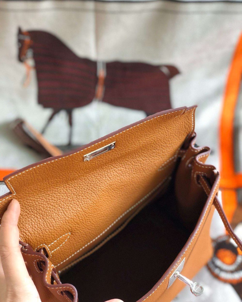 1:1 Replica Kelly Danse II Bag Swift Yellow/Black/Brown/Pink/Red For Women 22cm / 8.7in