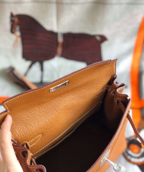 1:1 Replica Kelly Danse II Bag Swift Yellow/Black/Brown/Pink/Red For Women 22cm / 8.7in