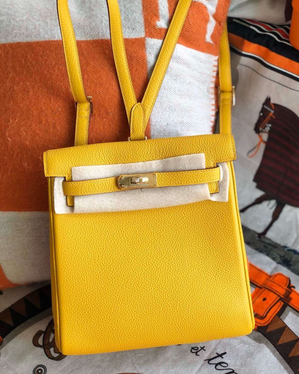 1:1 Replica Kelly Danse II Bag Swift Yellow/Black/Brown/White/Orange For Women 22cm / 8.7in