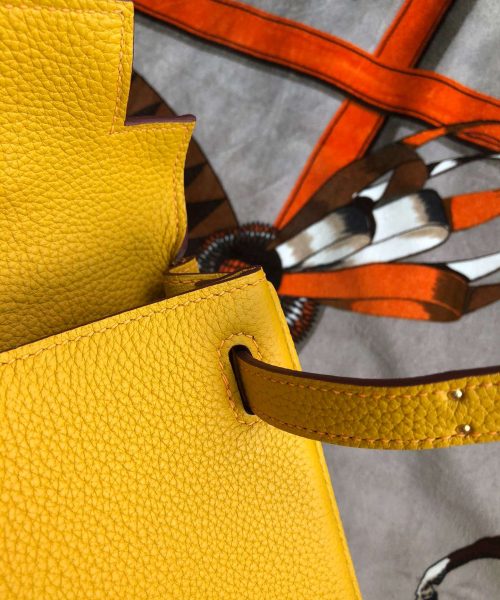 1:1 Replica Kelly Danse II Bag Swift Yellow/Black/Brown/White/Orange For Women 22cm / 8.7in