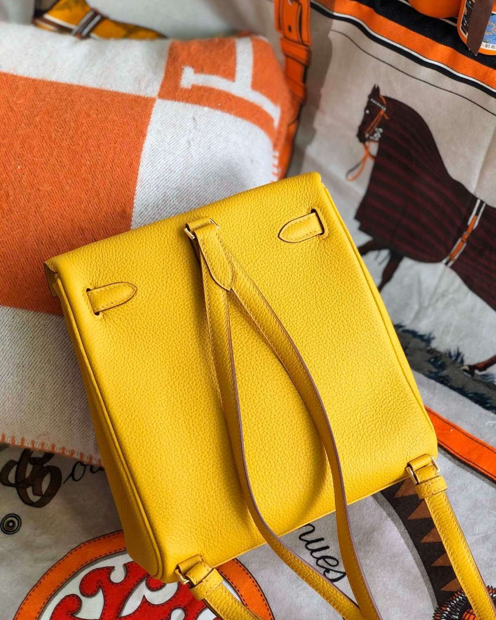 1:1 Replica Kelly Danse II Bag Swift Yellow/Black/Brown/White/Orange For Women 22cm / 8.7in