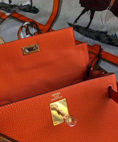 1:1 Replica Kelly Danse II Bag Swift Yellow/Black/Brown/White/Orange For Women 22cm / 8.7in