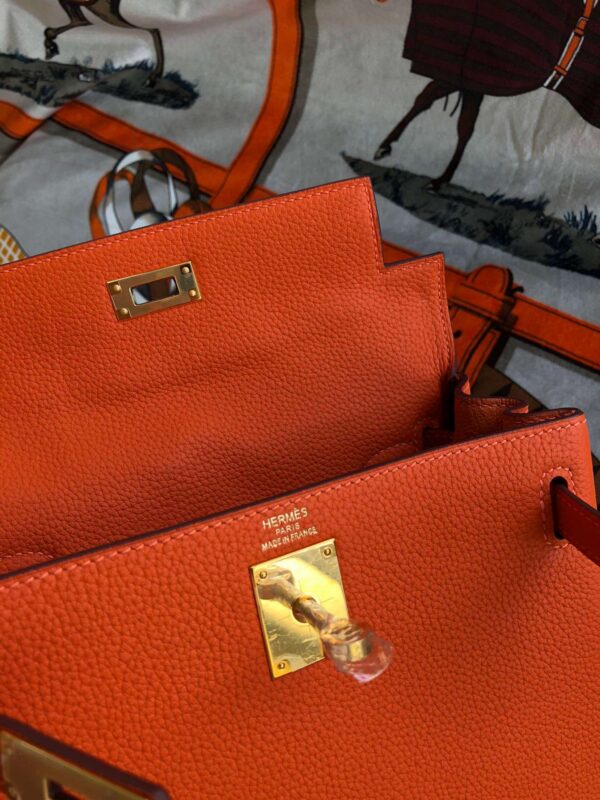 1:1 Replica Kelly Danse II Bag Swift Yellow/Black/Brown/White/Orange For Women 22cm / 8.7in