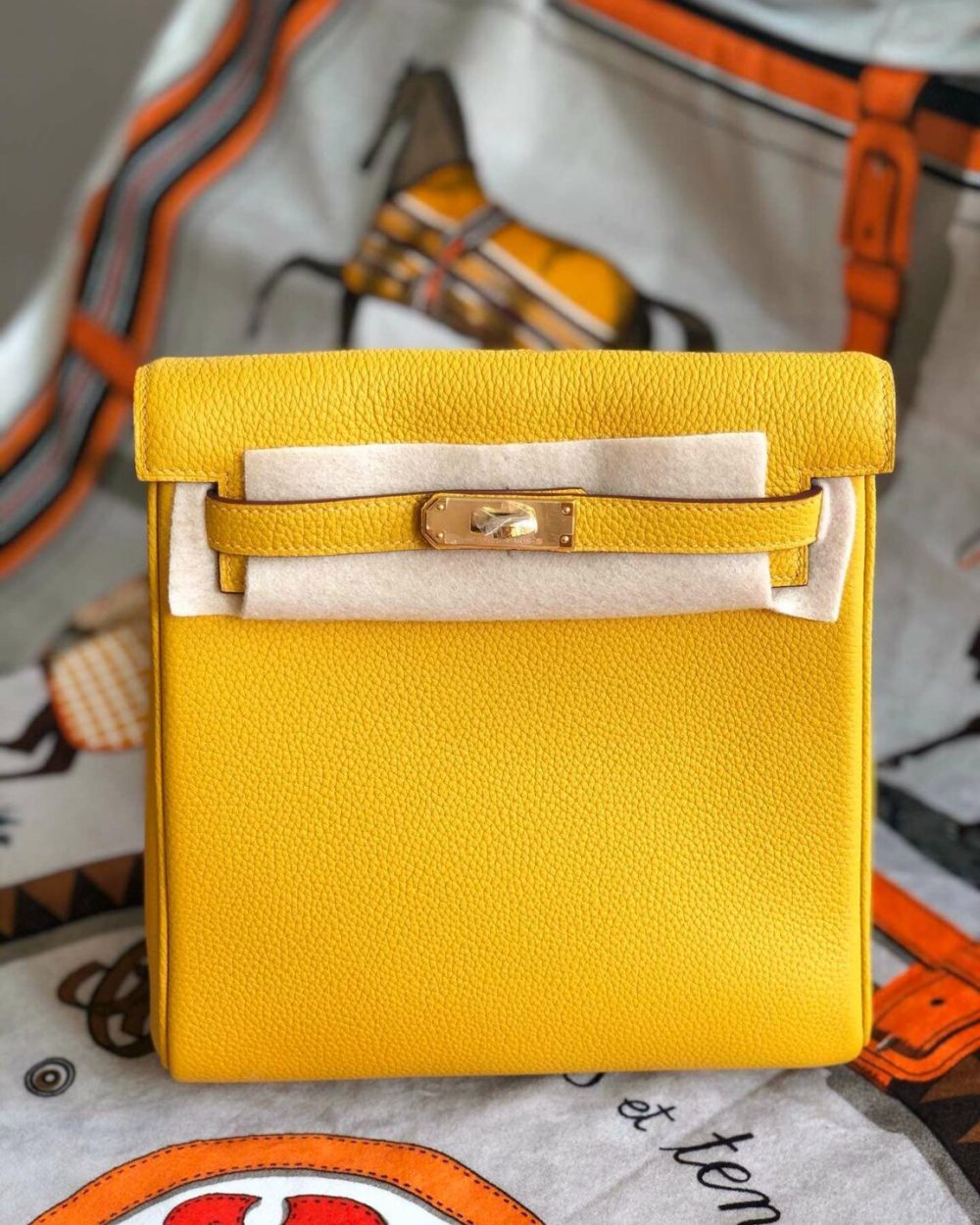 1:1 Replica Kelly Danse II Bag Swift Yellow/Black/Brown/White/Orange For Women 22cm / 8.7in