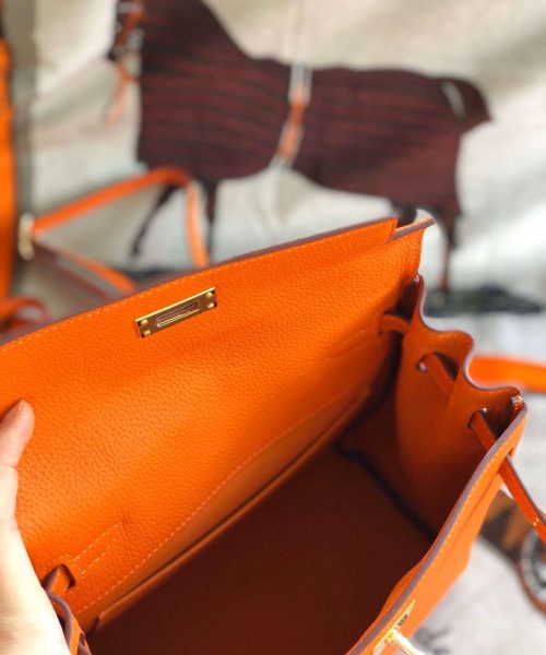 1:1 Replica Kelly Danse II Bag Swift Yellow/Black/Brown/White/Orange For Women 22cm / 8.7in