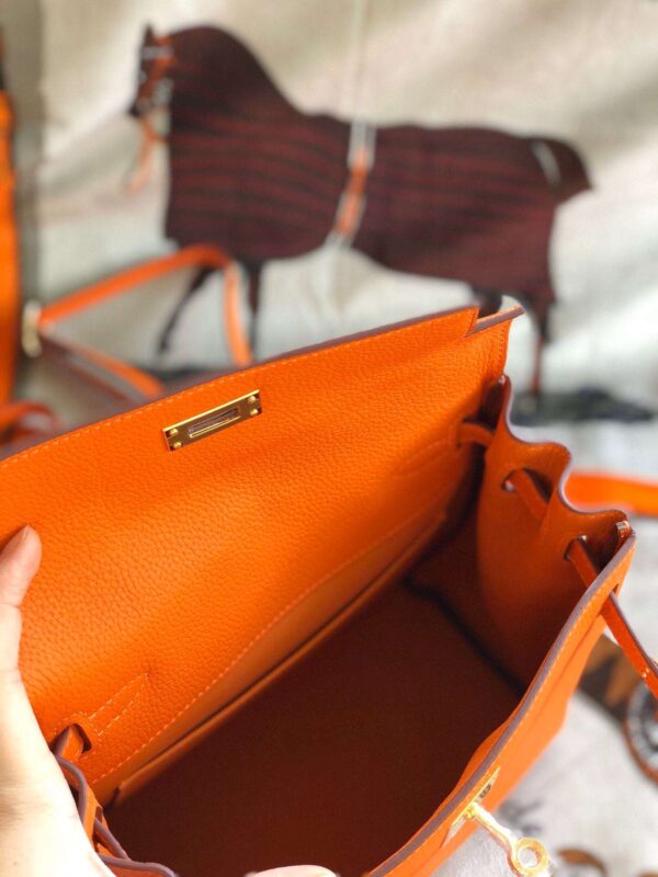 1:1 Replica Kelly Danse II Bag Swift Yellow/Black/Brown/White/Orange For Women 22cm / 8.7in