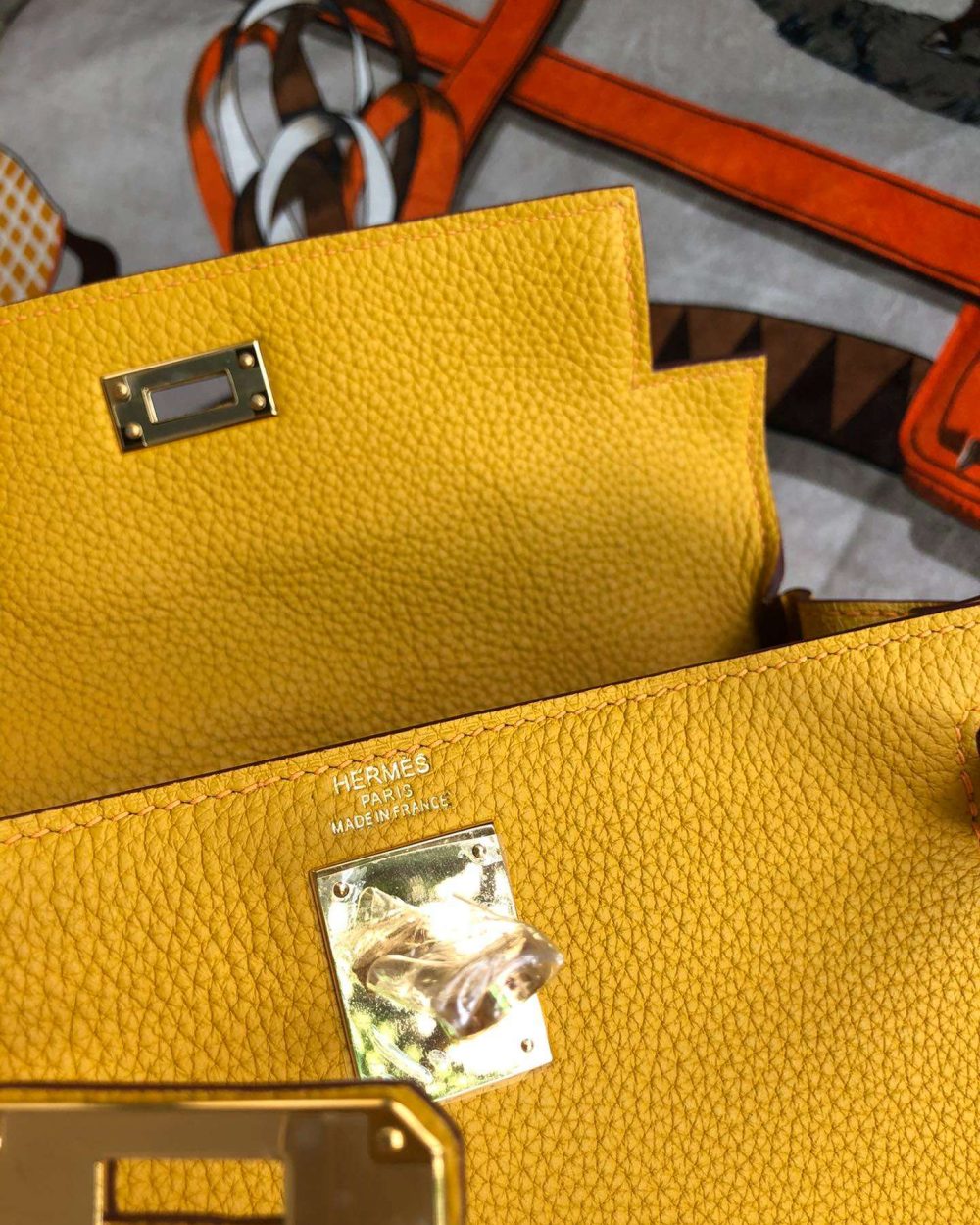 1:1 Replica Kelly Danse II Bag Swift Yellow/Black/Brown/White/Orange For Women 22cm / 8.7in