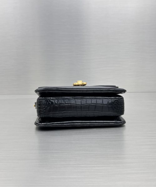 Lady Flap Small Shoulder Bag In Black/ White For Women 8.5in/22cm