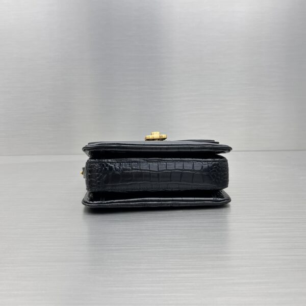 Lady Flap Small Shoulder Bag In Black/ White For Women 8.5in/22cm