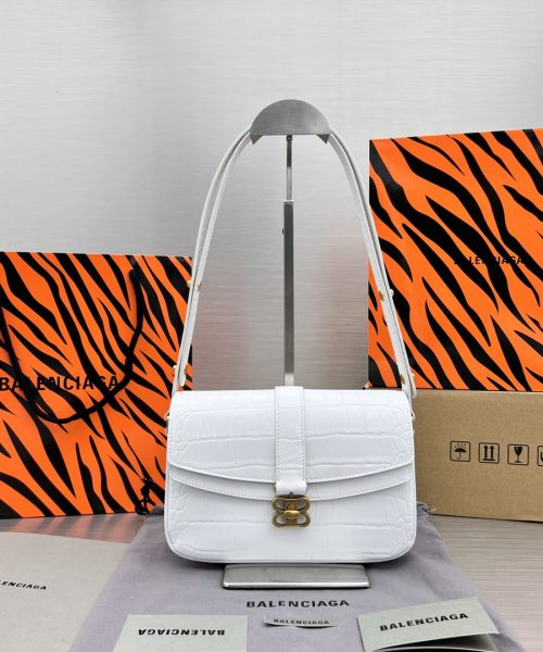 Lady Flap Small Shoulder Bag In Black/ White For Women 8.5in/22cm
