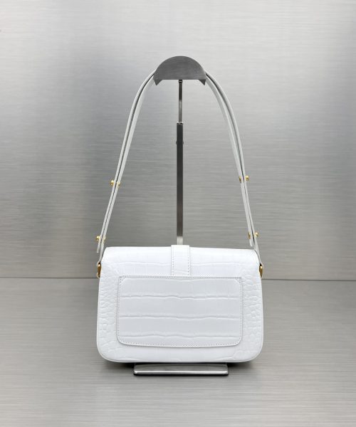 Lady Flap Small Shoulder Bag In Black/ White For Women 8.5in/22cm