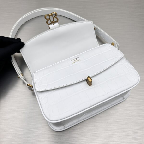 Lady Flap Small Shoulder Bag In Black/ White For Women 8.5in/22cm