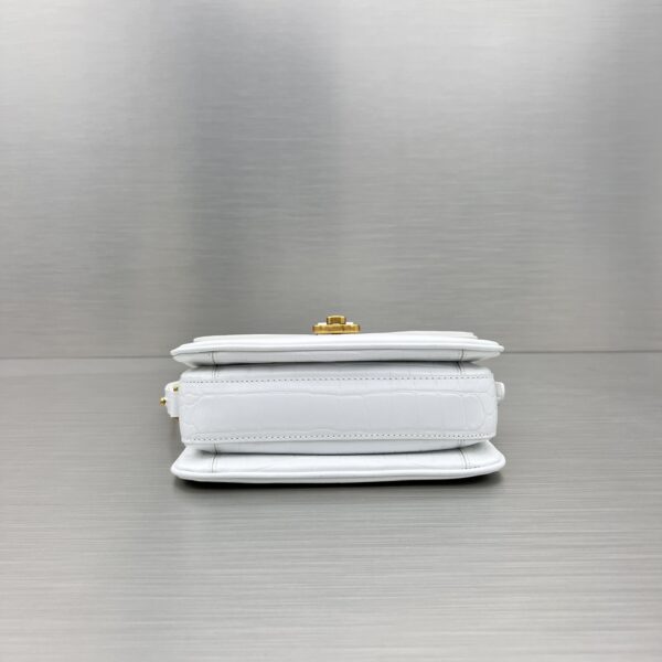 Lady Flap Small Shoulder Bag In Black/ White For Women 8.5in/22cm