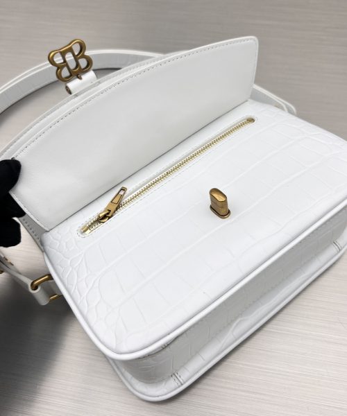 Lady Flap Small Shoulder Bag In Black/ White For Women 8.5in/22cm