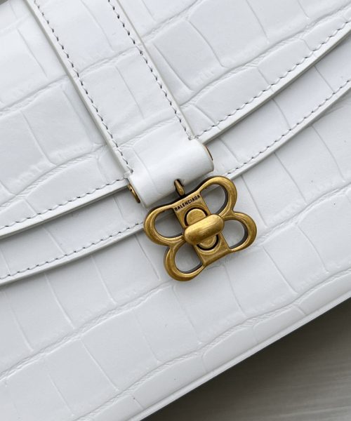 Lady Flap Small Shoulder Bag In Black/ White For Women 8.5in/22cm