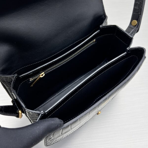 Lady Flap Small Shoulder Bag In Black/ White For Women 8.5in/22cm