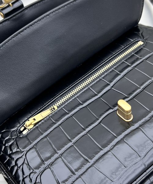 Lady Flap Small Shoulder Bag In Black/ White For Women 8.5in/22cm