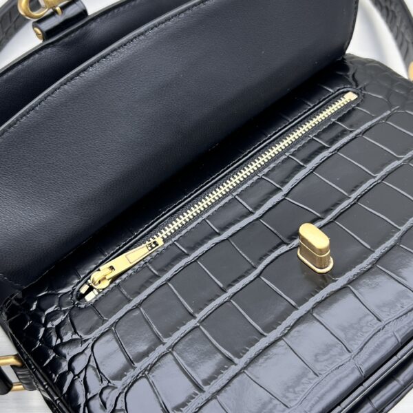 Lady Flap Small Shoulder Bag In Black/ White For Women 8.5in/22cm