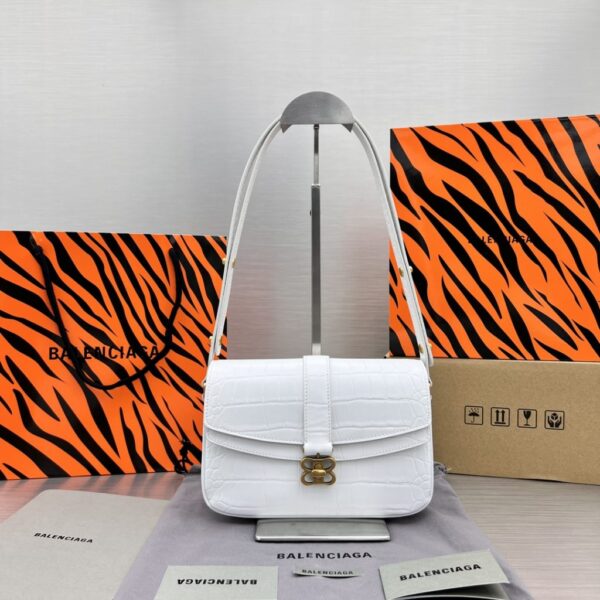 Lady Flap Small Shoulder Bag In Black/ White For Women 8.5in/22cm