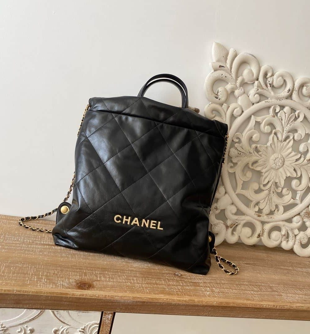 [REP 1:1] Large 22 Backpack Black/White For Women 19.9in / 51cm AS3313