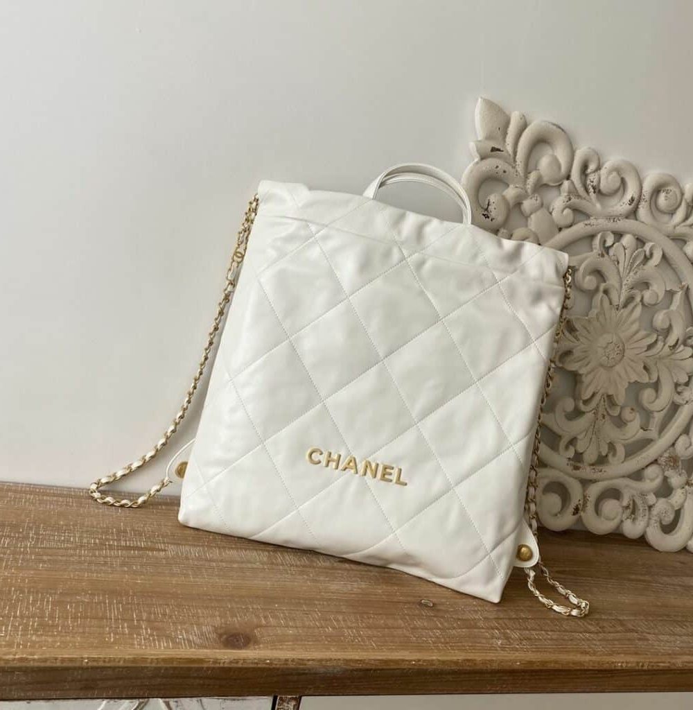 [REP 1:1] Large 22 Backpack Black/White For Women 19.9in / 51cm AS3313