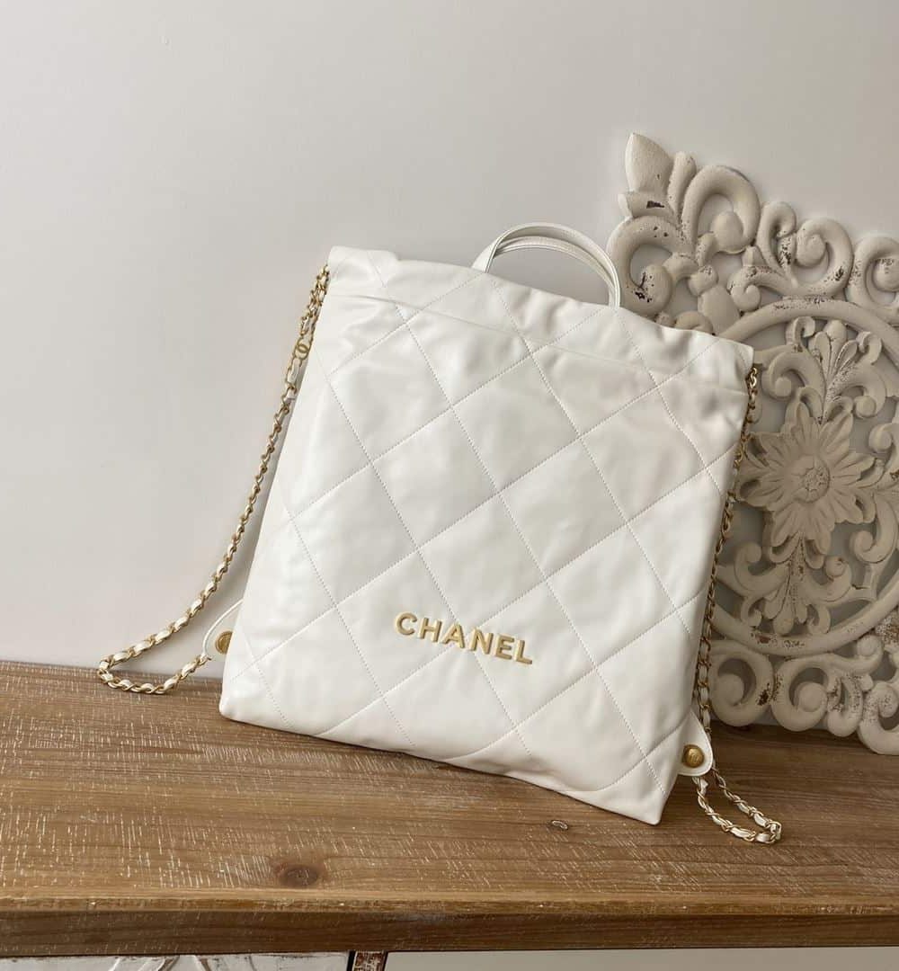 [REP 1:1] Large 22 Backpack Black/White For Women 19.9in / 51cm AS3313