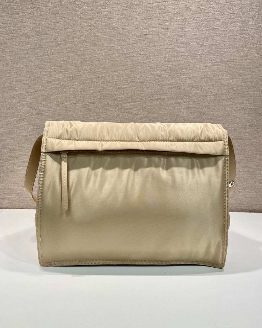 Large Padded Shoulder Bag In Beige For Women 14.1in/ 36cm 1BD256_RDLN_F0F24_V_OOO