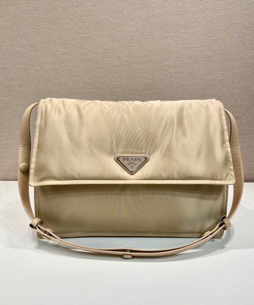 Large Padded Shoulder Bag In Beige For Women 14.1in/ 36cm 1BD256_RDLN_F0F24_V_OOO