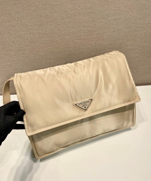 Large Padded Shoulder Bag In Beige For Women 14.1in/ 36cm 1BD256_RDLN_F0F24_V_OOO